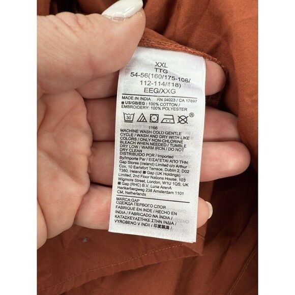 Gap Women’s Peasant Bohemian Top Country Cottage Core Brown XXL Puff Sleeves - Picture 7 of 7